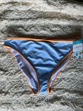 🚨Priced for quick sale🚨 Light Blue & Orange Trim Bikini Bottom